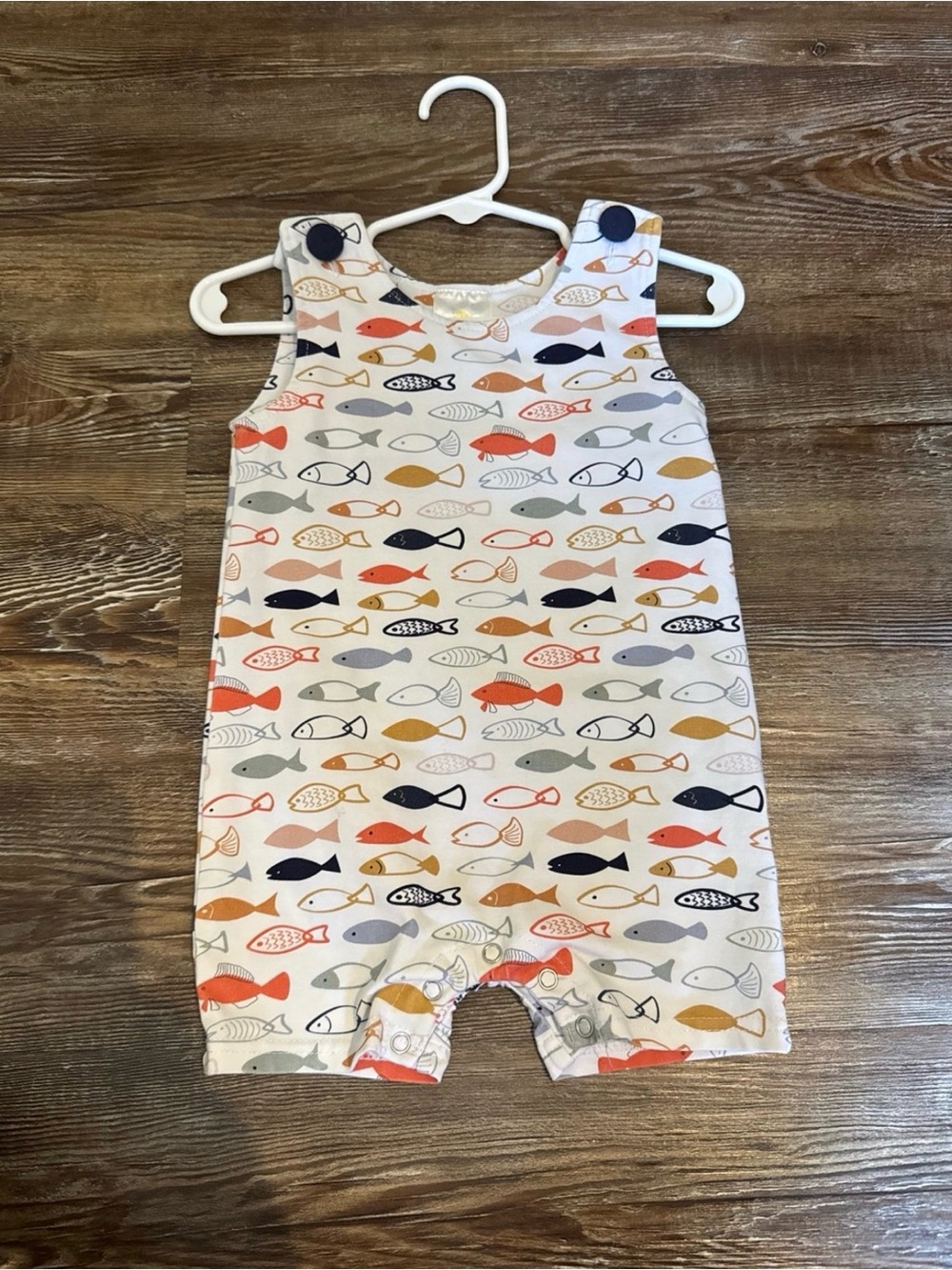 Stitchy Fish Fish Print Romper